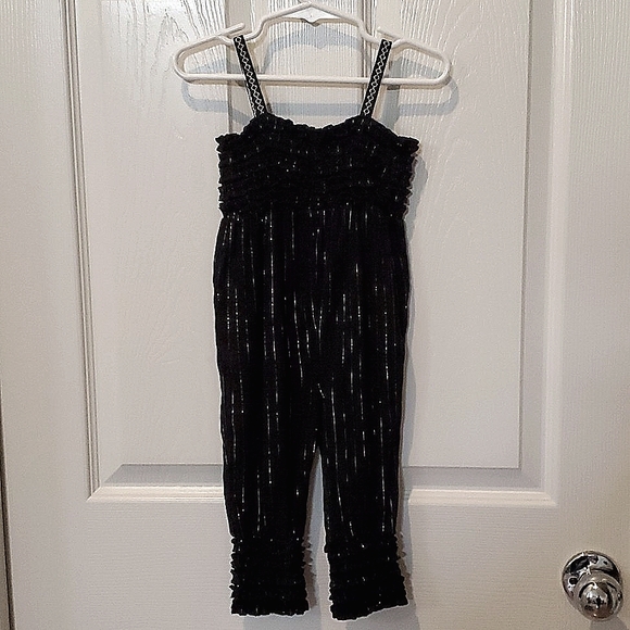 Amy Coe 12 Months Black with Silver Threads Slide-On Romper - Picture 2 of 7